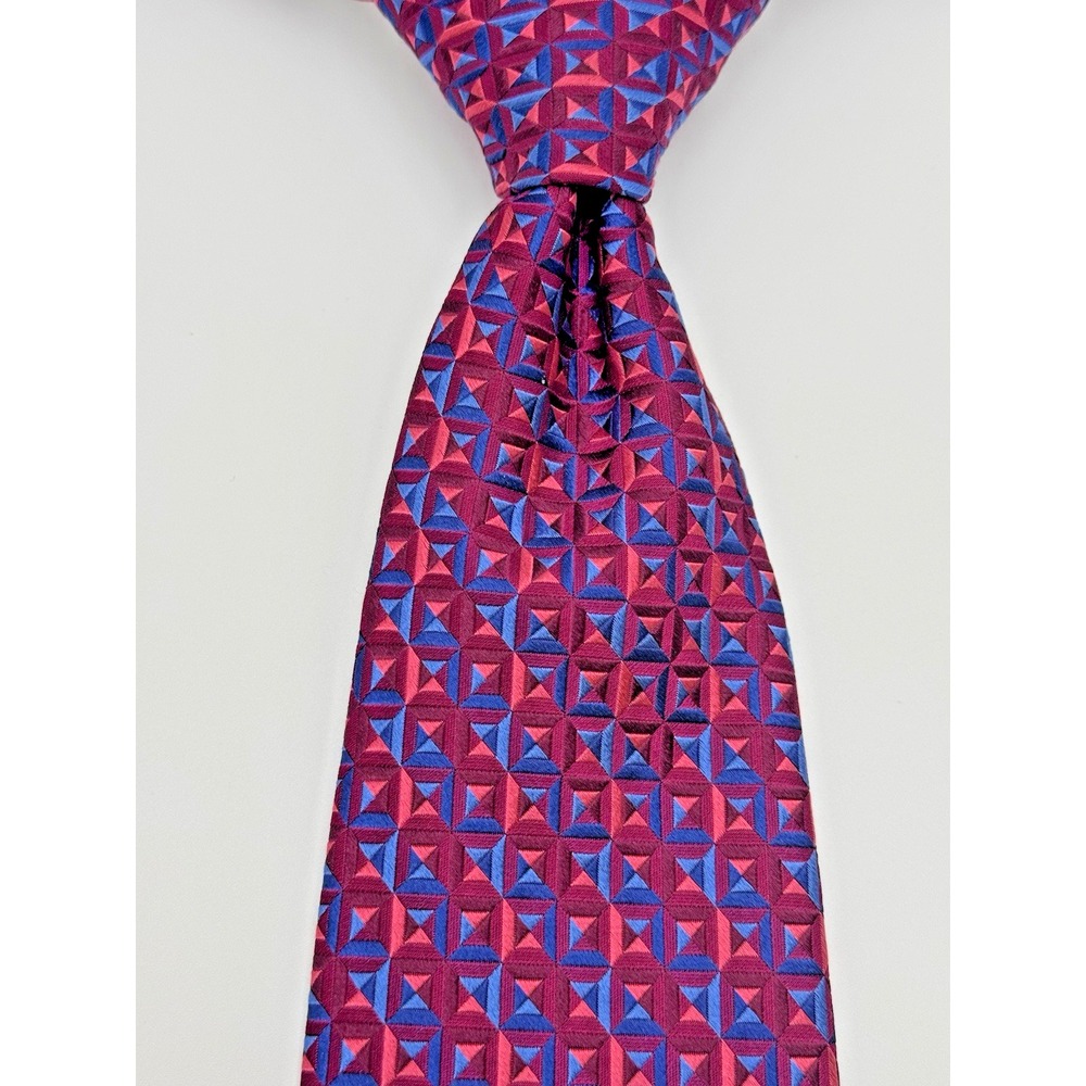 Innocenti Ona Tom James Silk Tie Men 60x3.75 Neon Pink Purple Jacquard Designer